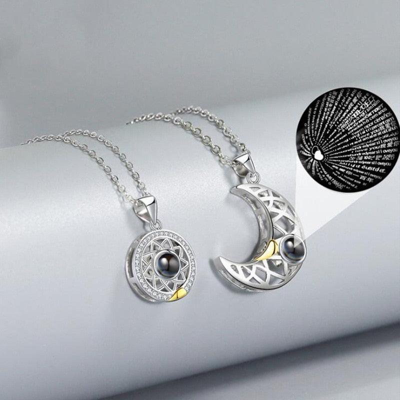  Yumikoo Couple Sun and Moon Necklace I Love You Necklace 100  Languages Matching Bff Friendship Heart Necklaces for Best Friends :  Yumikoo: Clothing, Shoes & Jewelry