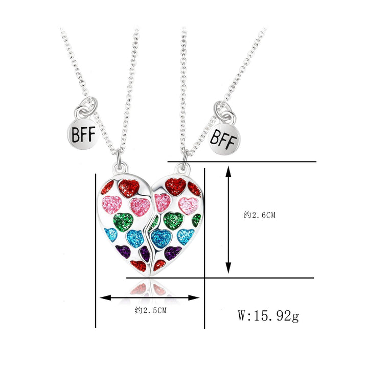 Diamond Heart In Heart BFF NECKLACE - WhatsGifts